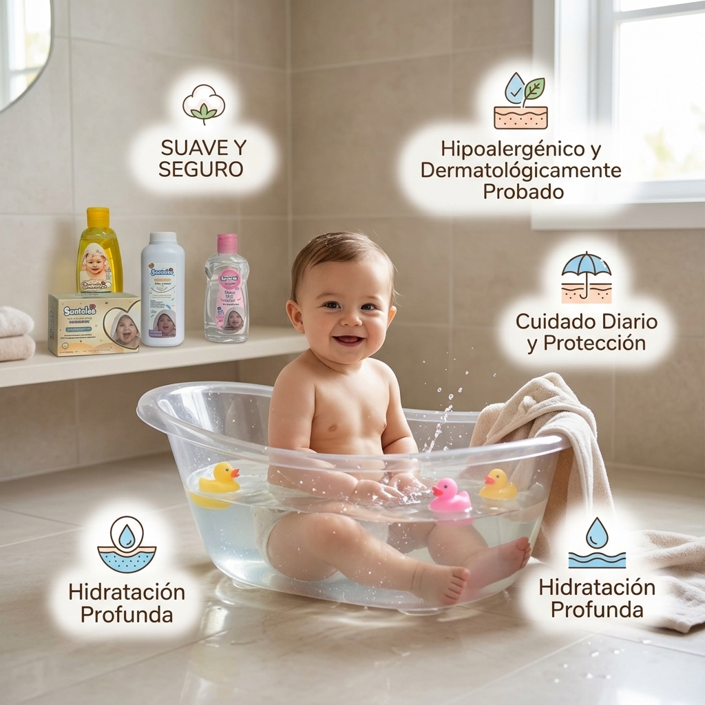 SANTOLEE KIT COMPLETO HIGIENE Y CUIDADO PARA BEBÉ NIÑA BABY PACK X 5PCS - 4