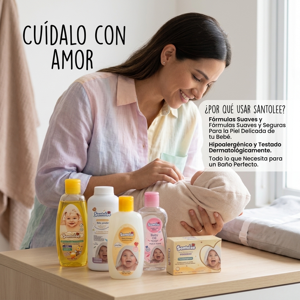 SANTOLEE KIT COMPLETO HIGIENE Y CUIDADO PARA BEBÉ NIÑO BABY PACK X 5PCS - 4