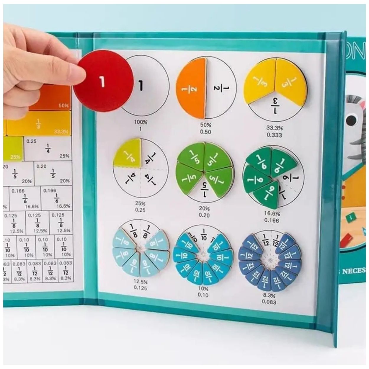 LIBRO JIRAFA DE FRACCIONES MAGNÉTICAS MONTESSORI - JUEGO DIDÁCTICO - 4