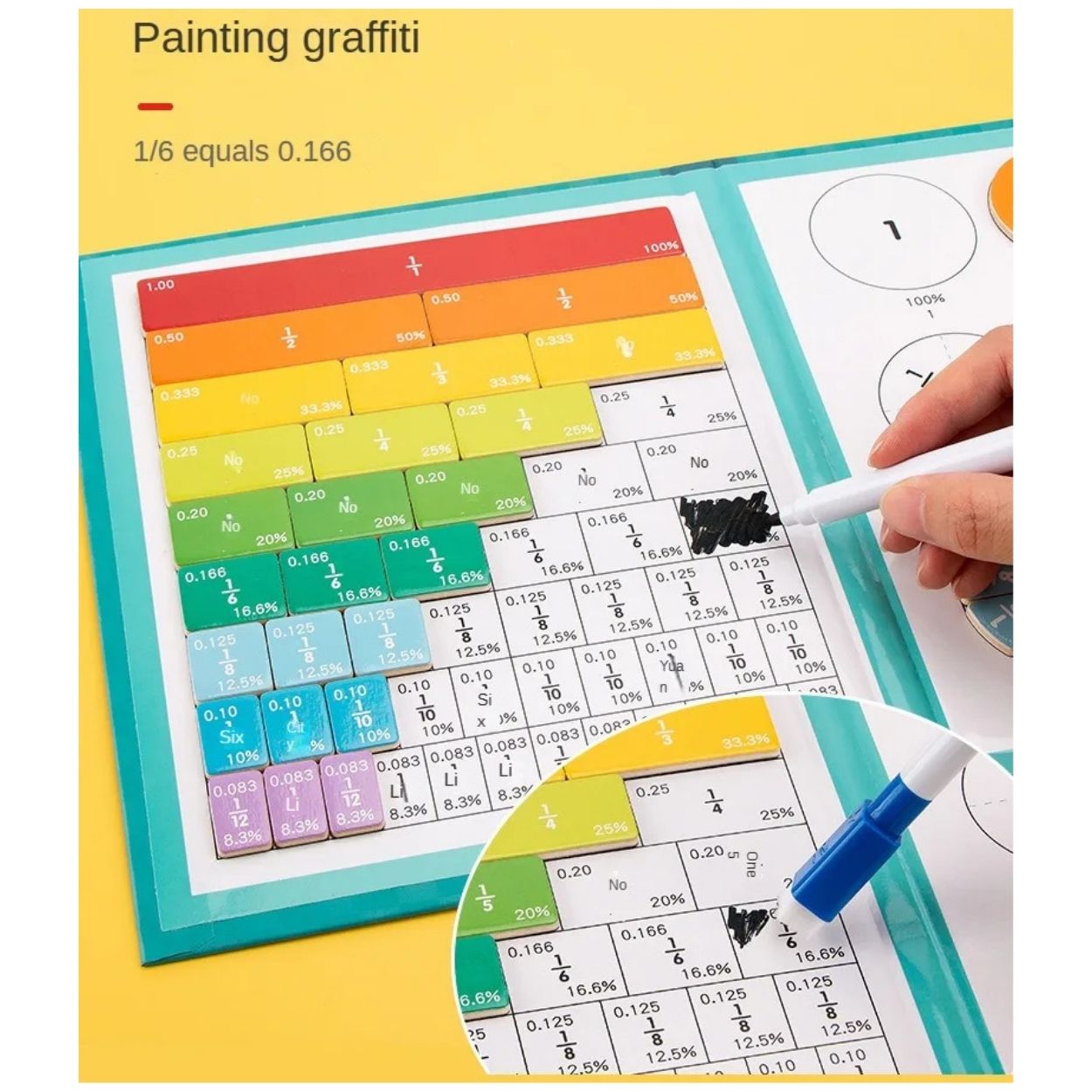 LIBRO JIRAFA DE FRACCIONES MAGNÉTICAS MONTESSORI - JUEGO DIDÁCTICO - 6