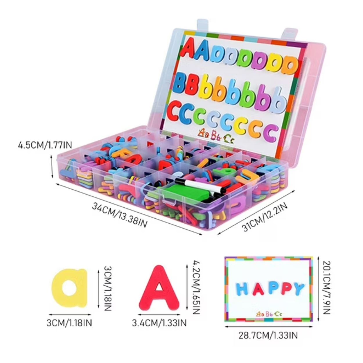JUEGO DIDÁCTICO SET EDUCATIVO MAGNÉTICO 259 PIEZAS - LETRAS, NÚMEROS Y PIZARRA - 5