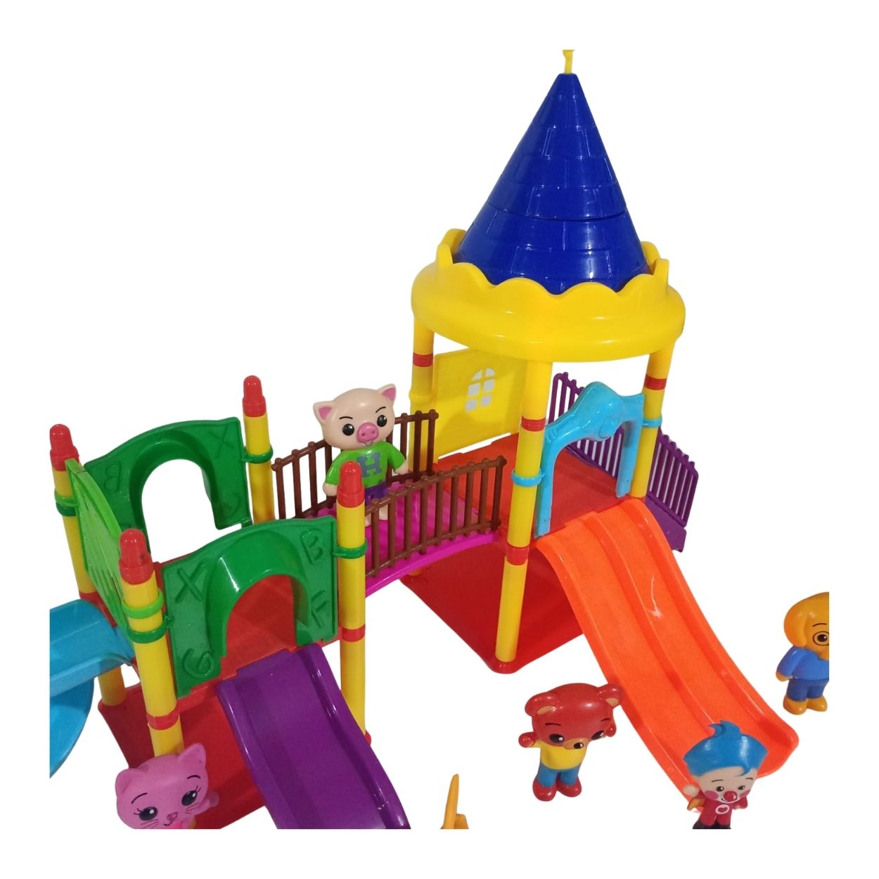 PARQUE DE DIVERSIONES INFANTIL DIDÁCTICO CON TOBOGANES Y 6 PERSONAJES -COMPATIBLE CON PLIMPLIM - 3