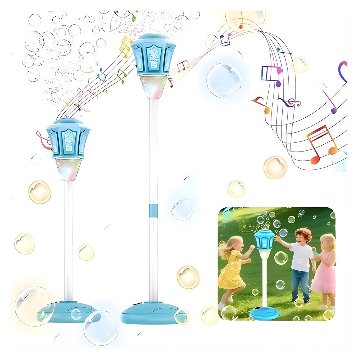 JUGUETE BURBUJERO ANTORCHA FAROL MUSICAL CON LUCES LED PARA NIÑOS - ALTURA AJUSTABLE - 6