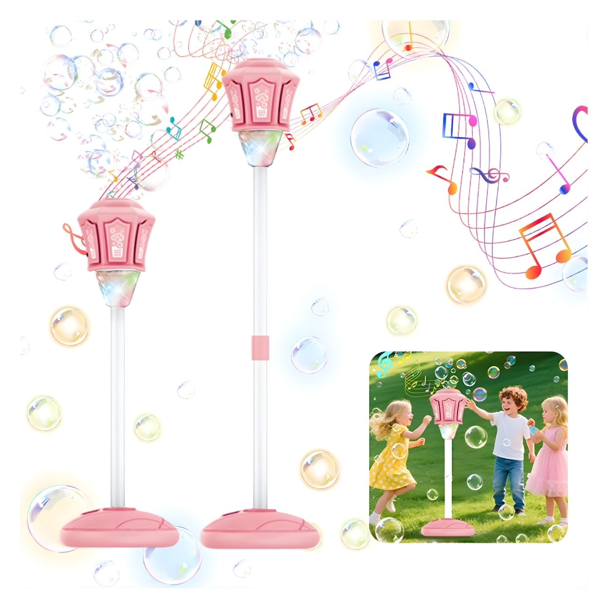 JUGUETE BURBUJERO ANTORCHA FAROL MUSICAL CON LUCES LED PARA NIÑAS - ALTURA AJUSTABLE - 3