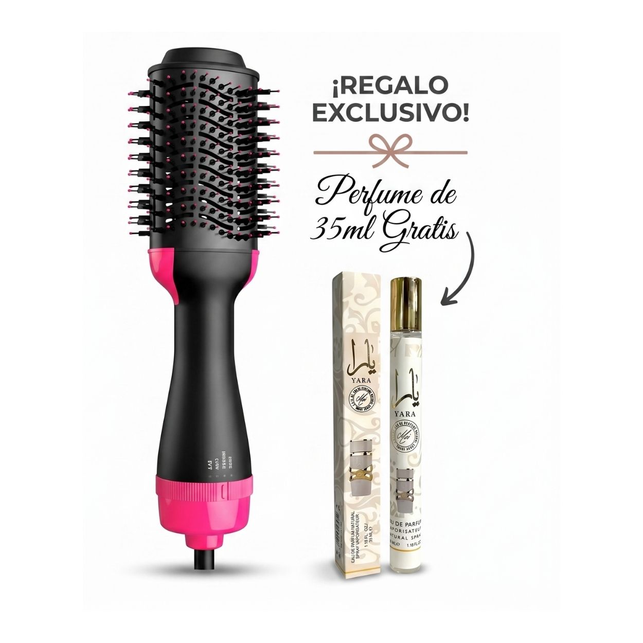 CEPILLO SECADOR VOLUMINIZADOR 4 EN 1 + PERFUME 35ML DE REGALO - 1