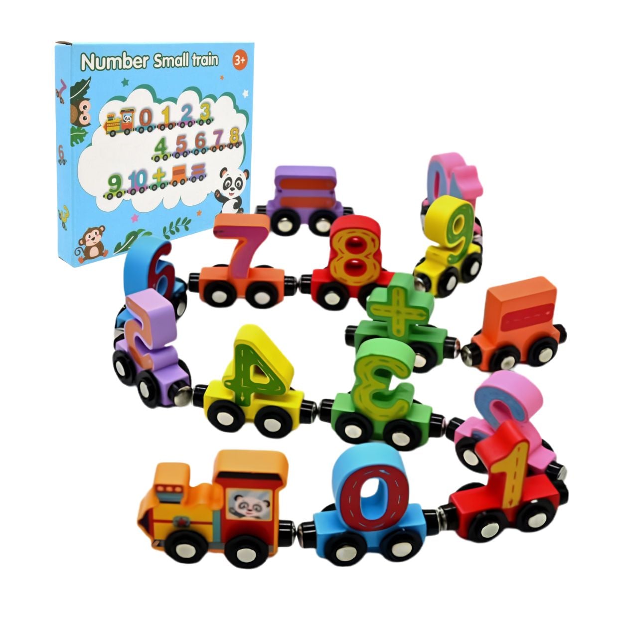 TREN DE NÚMEROS JUGUETE ARMABLE DE MADERA DIDÁCTICO PARA NIÑOS Y BEBÉS - 1