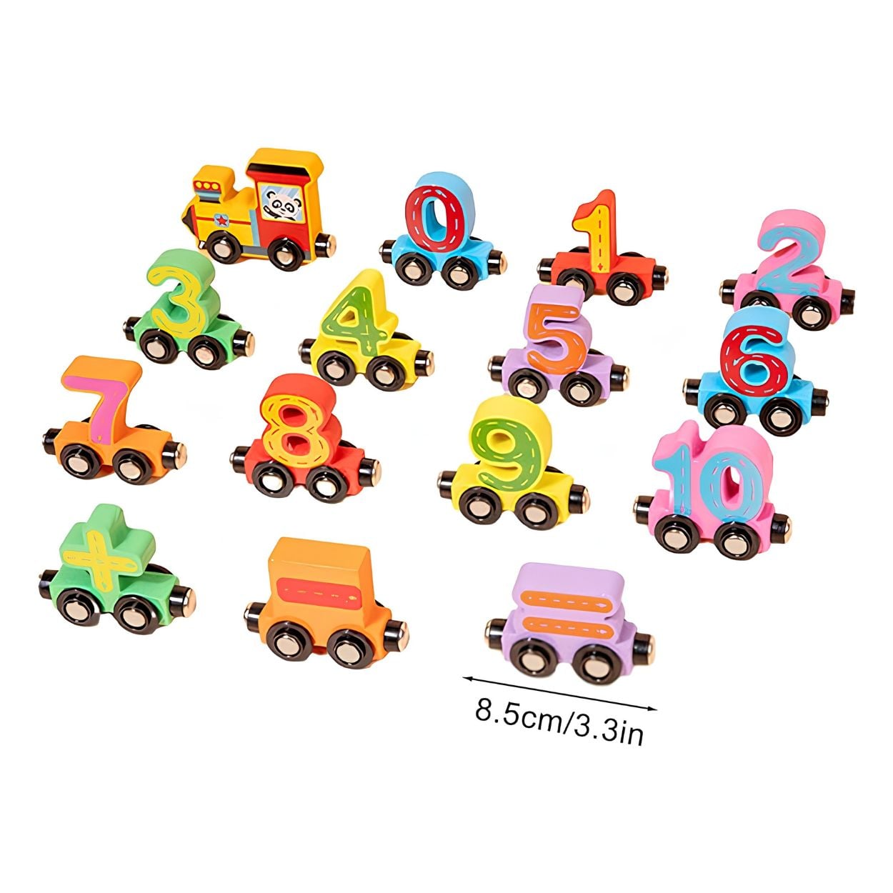TREN DE NÚMEROS JUGUETE ARMABLE DE MADERA DIDÁCTICO PARA NIÑOS Y BEBÉS - 2