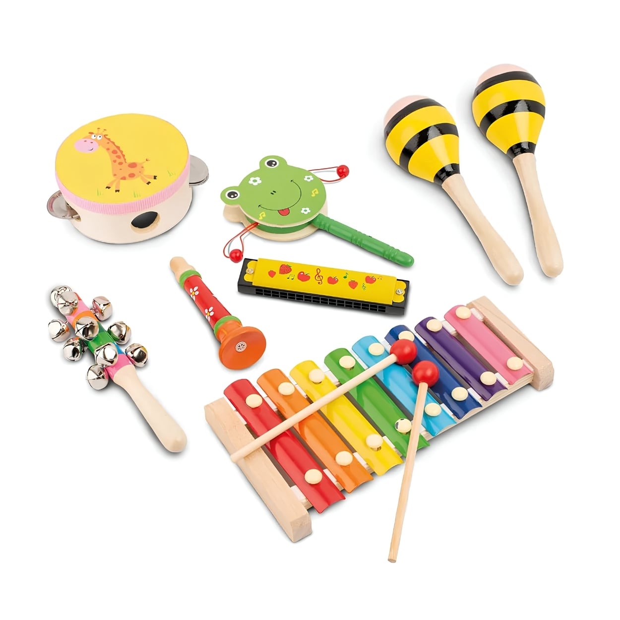 SET DE INSTRUMENTOS MUSICALES EDUCATIVOS PARA NIÑOS DE MADERA - 1