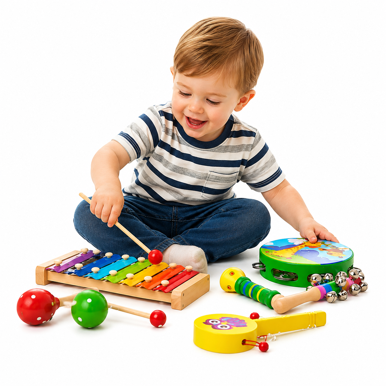 SET DE INSTRUMENTOS MUSICALES EDUCATIVOS PARA NIÑOS DE MADERA - 5