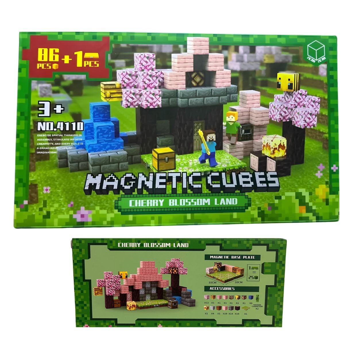 BLOQUES MAGNÉTICOS TIPO MINECRAFT CHERRY BLOSSOM LAND 87 PIEZAS - 1