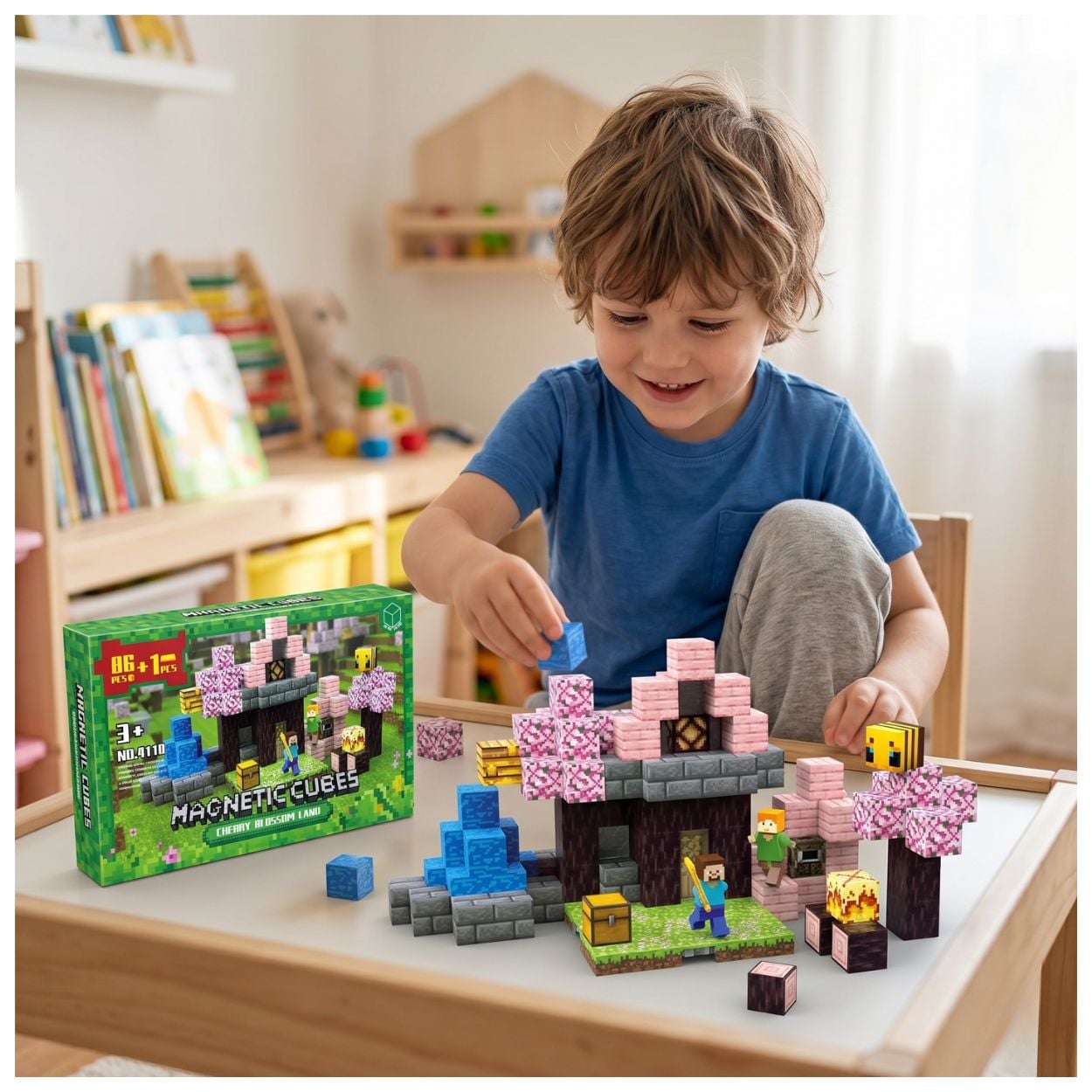 BLOQUES MAGNÉTICOS TIPO MINECRAFT CHERRY BLOSSOM LAND 87 PIEZAS - 2