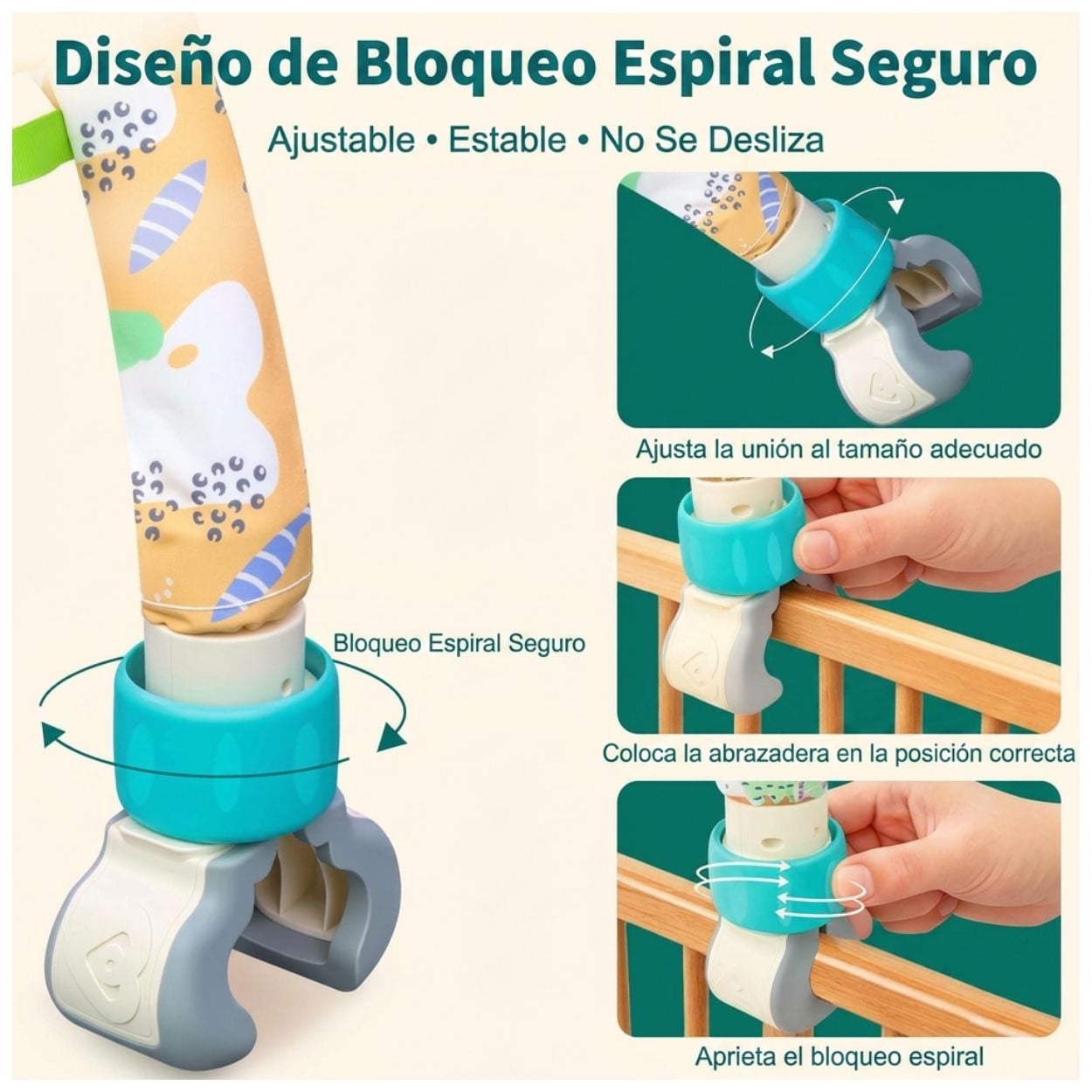 ARCO MÓVIL TEMÁTICA MARINA PARA COCHE DE BEBÉ Y CUNA CON SONAJEROS Y MORDEDOR - 5
