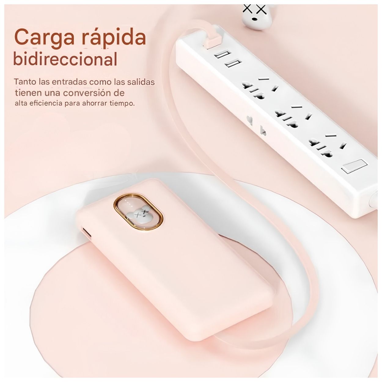 BATERÍA PORTÁTIL POWER BANK 10000 MAH CON 4 CABLES Y LINTERNA INTEGRADOS - 5
