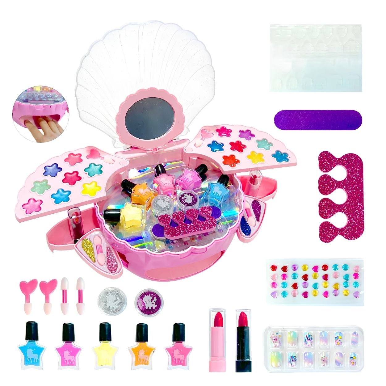 SET MAQUILLAJE INFANTIL OSTRA CON SECADOR DE UÑAS - 1