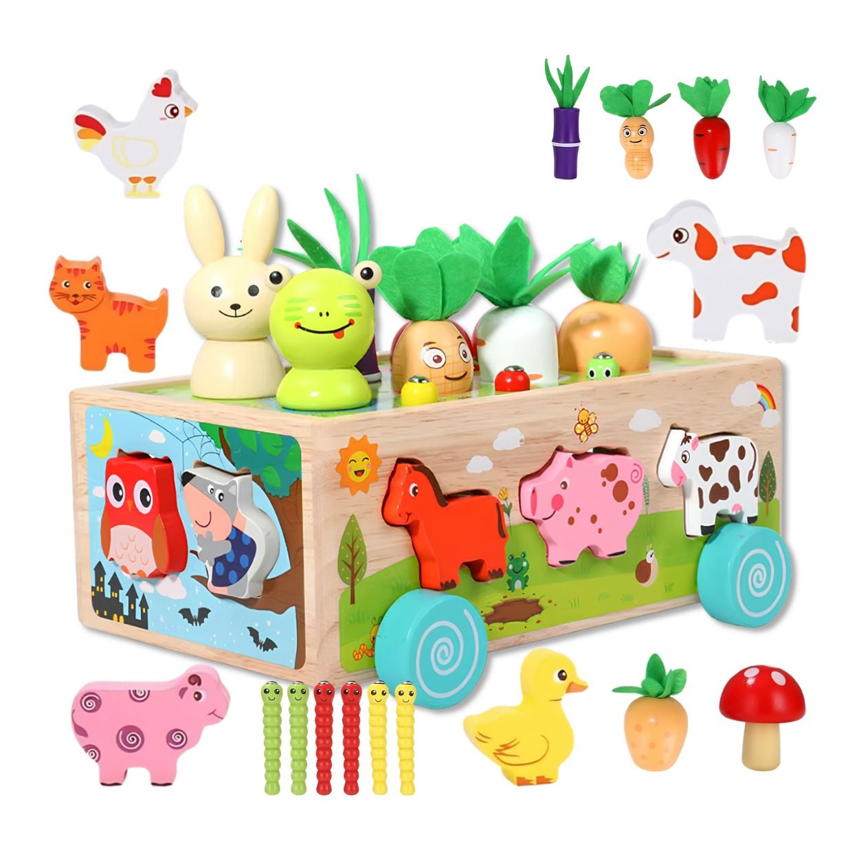 CARRITO DIDÁCTICO GRANJA ZANAHORIAS Y ANIMALES - 1