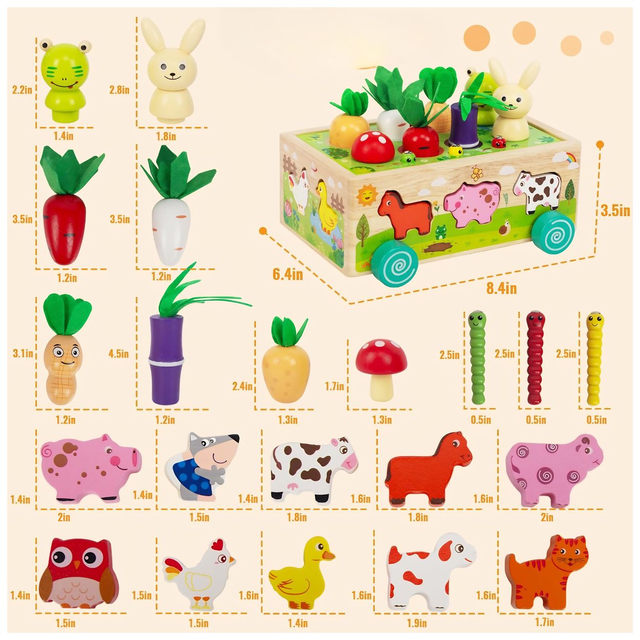 CARRITO DIDÁCTICO GRANJA ZANAHORIAS Y ANIMALES - 4