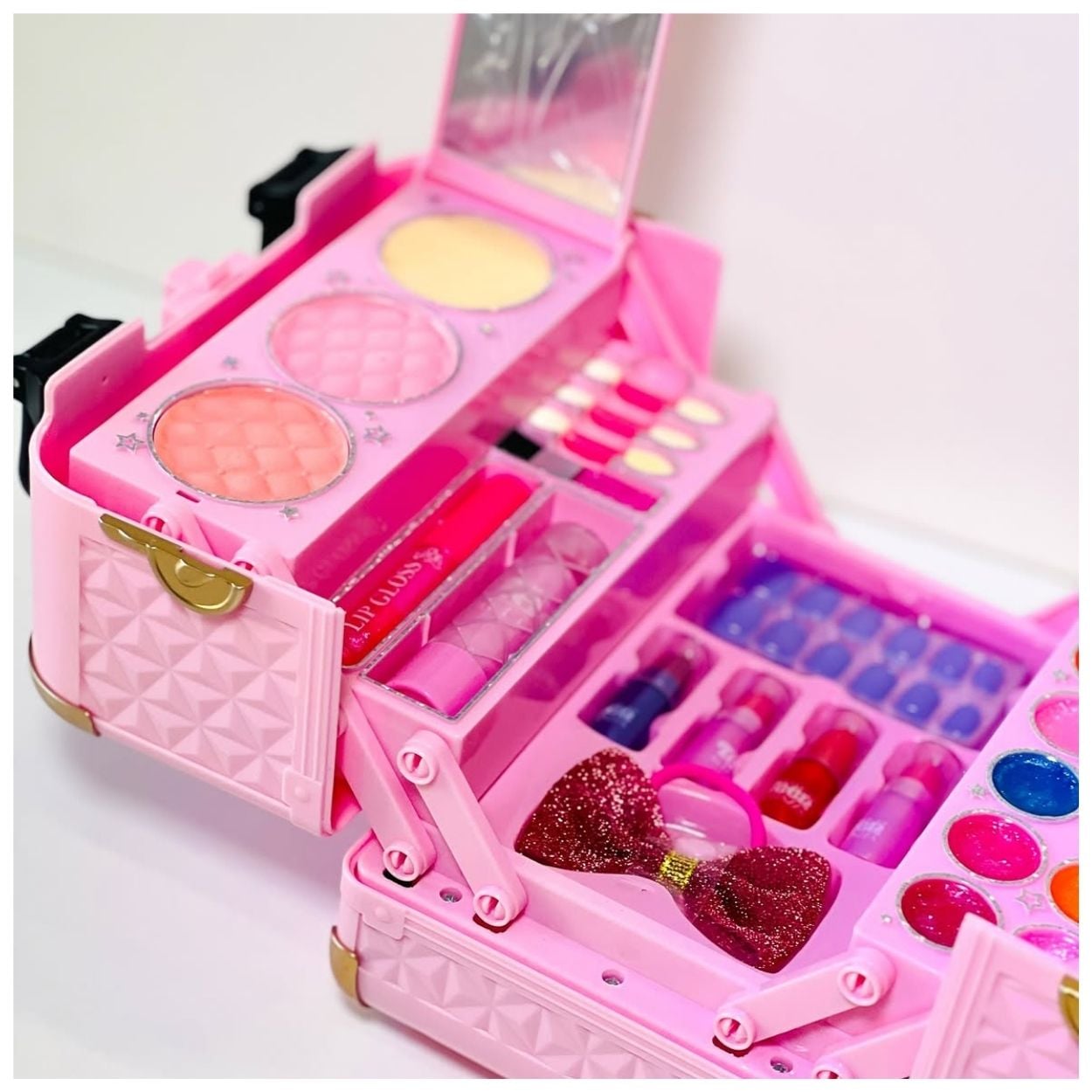 MALETÍN DE MAQUILLAJE INFANTIL NIÑAS KIT DE BELLEZA ROSADO - 3