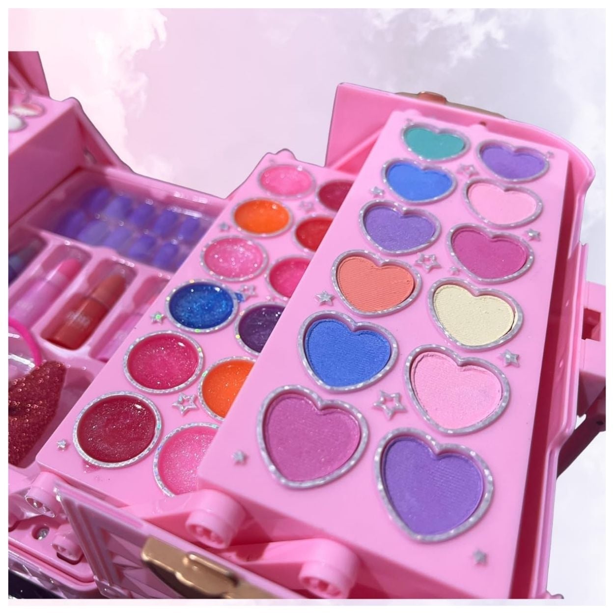 MALETÍN DE MAQUILLAJE INFANTIL NIÑAS KIT DE BELLEZA ROSADO - 4