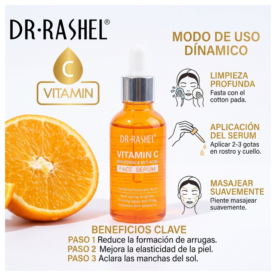 SERUM FACIAL DR RASHEL VITAMINA C 50 ML ACLARADOR - 3