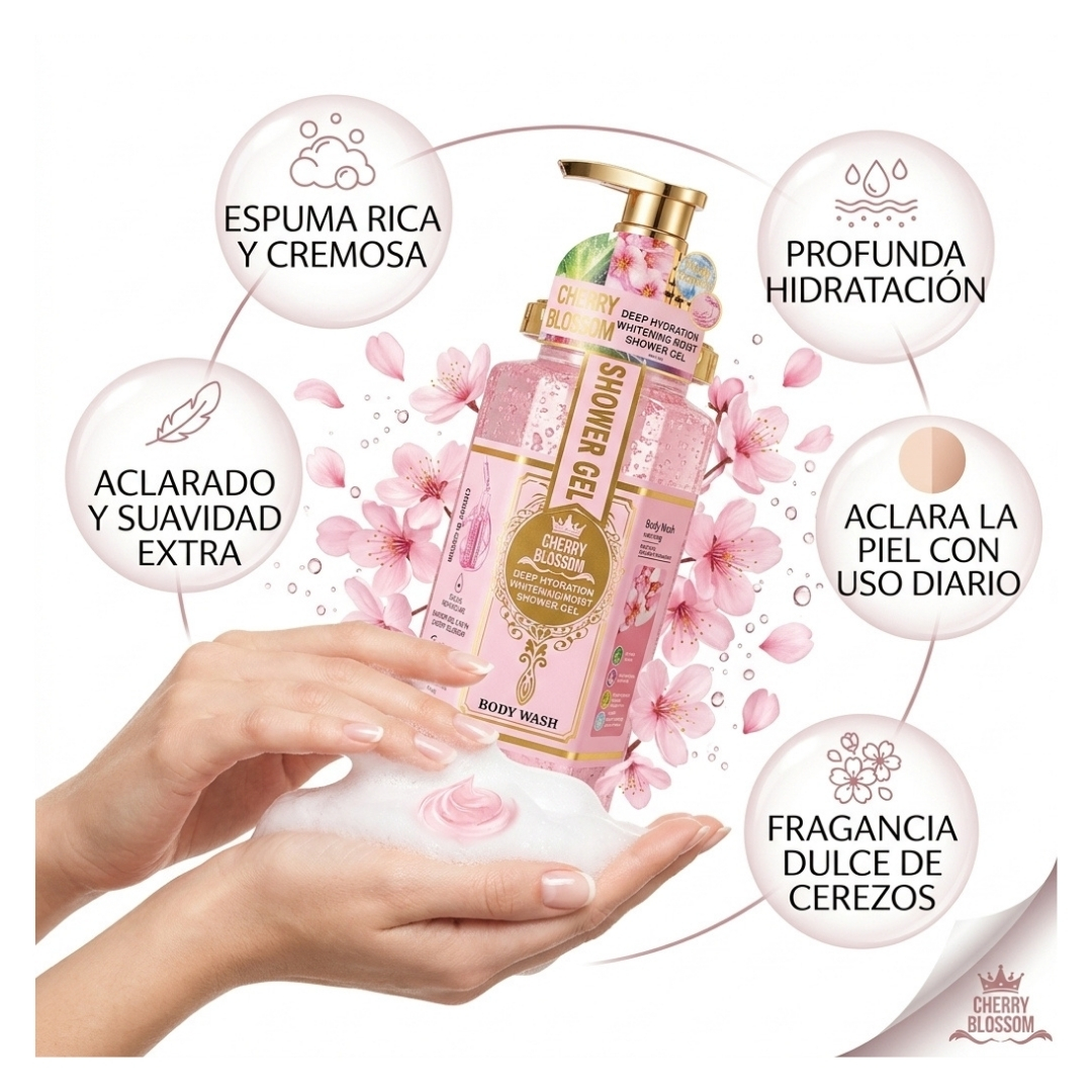 WOKALI GEL DE DUCHA FLOR DE CEREZO CHERRY BLOSSOM HIDRATANTE 750ML - 2