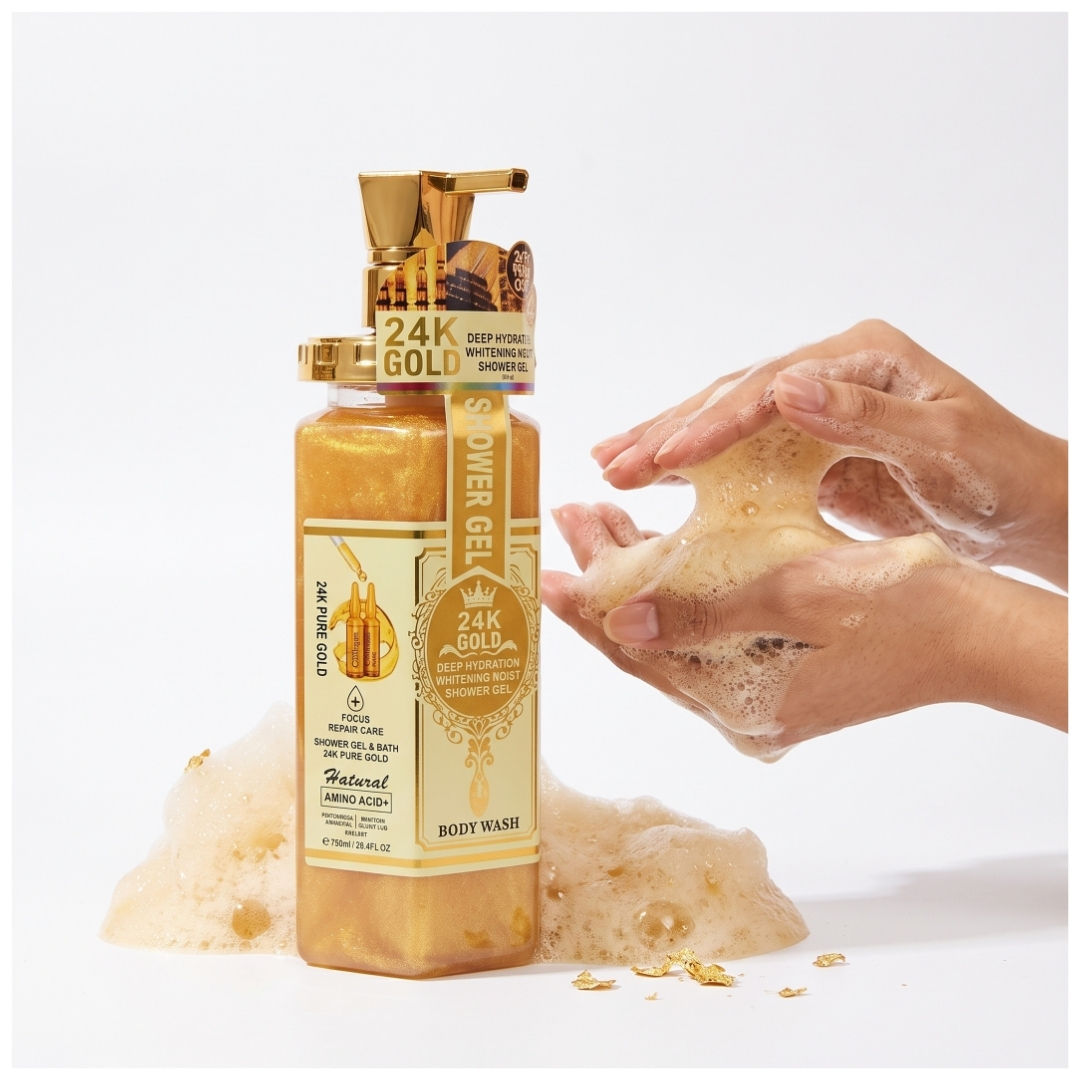 WOKALI GEL DE DUCHA CORPORAL 24K PURE GOLD HIDRATANTE 750ML - 1