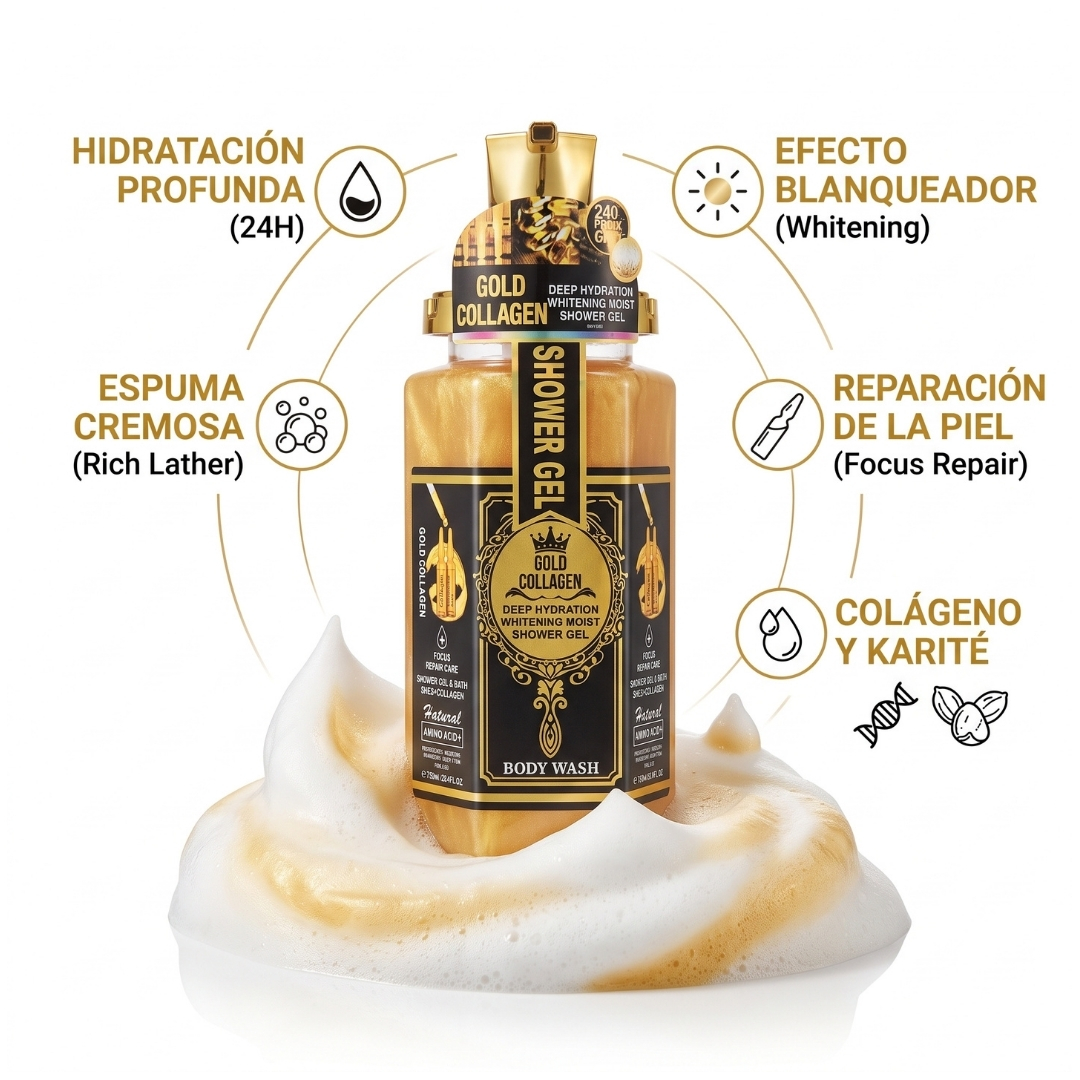 WOKALI GEL DE DUCHA CORPORAL GOLD COLLAGEN REAFIRMANTE 750ML - 2