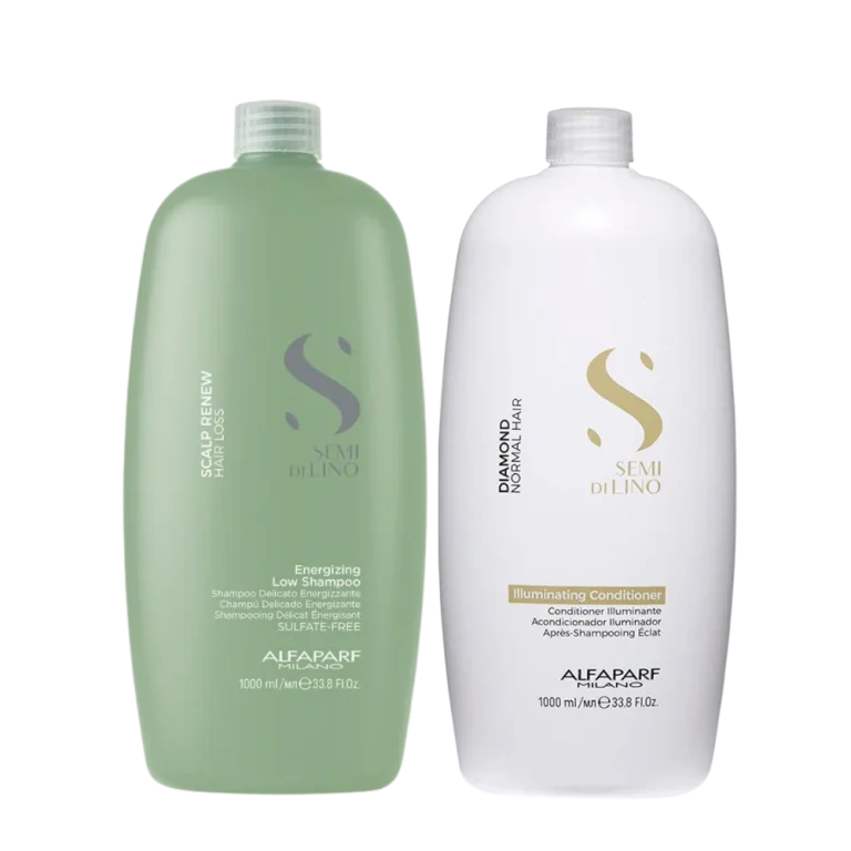 SHAMPOO ALFAPARF SEMI DI LINO DÚO ENERGIZING 1L + DIAMOND CONDITIONER 1L - 1