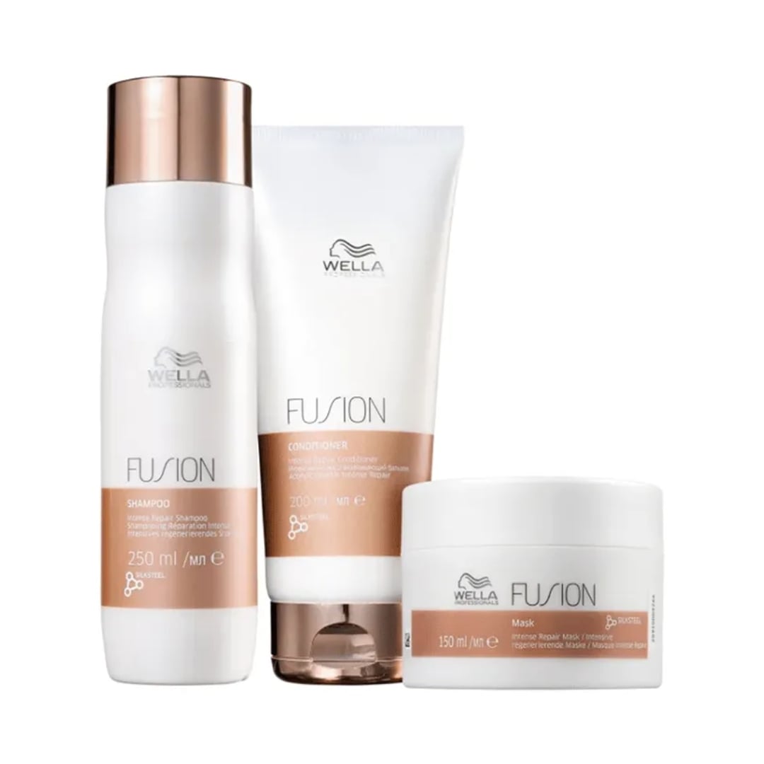 TRÍO WELLA FUSION SHAMPOO 250 ML + CONDITIONER 200 ML + MASK 150 ML - 1
