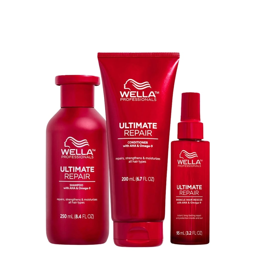 WELLA ULTIMATE REPAIR - TRÍO SHAMPOO 250ML + CONDITIONER 200ML + MIRACLE HAIR RESCUE 95ML - 1
