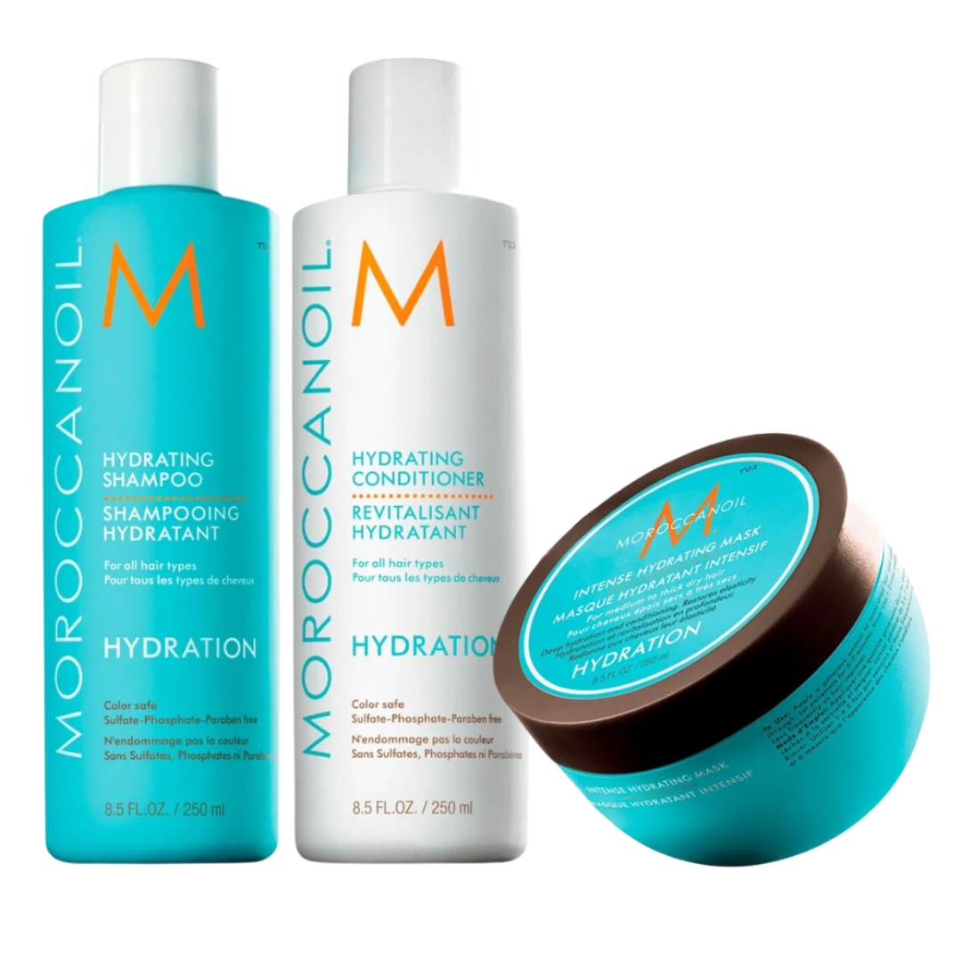 MOROCCANOIL HYDRATION – TRÍO SHAMPOO 250 ML + CONDITIONER 250 ML + INTENSE MASK 250 ML - 1