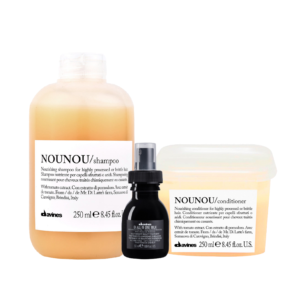 DAVINES NOUNOU – PACK SHAMPOO 250 ML + CONDITIONER 250 ML + OI ALL ONE MILK 50 ML - 1