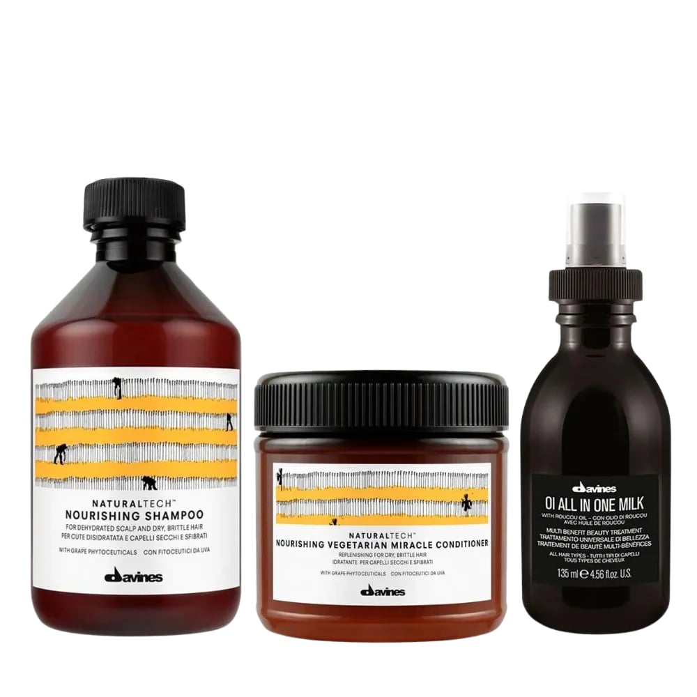 DAVINES NOURISHING – PACK SHAMPOO 250 ML + VEGETARIAN MIRACLE CONDITIONER 250 ML + OI ALL IN ONE MILK 135 ML - 1
