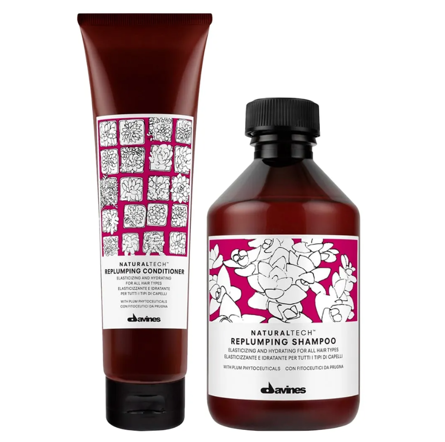 DAVINES REPLUMPING – DÚO SHAMPOO 250 ML + ACONDICIONADOR 150 ML - 1