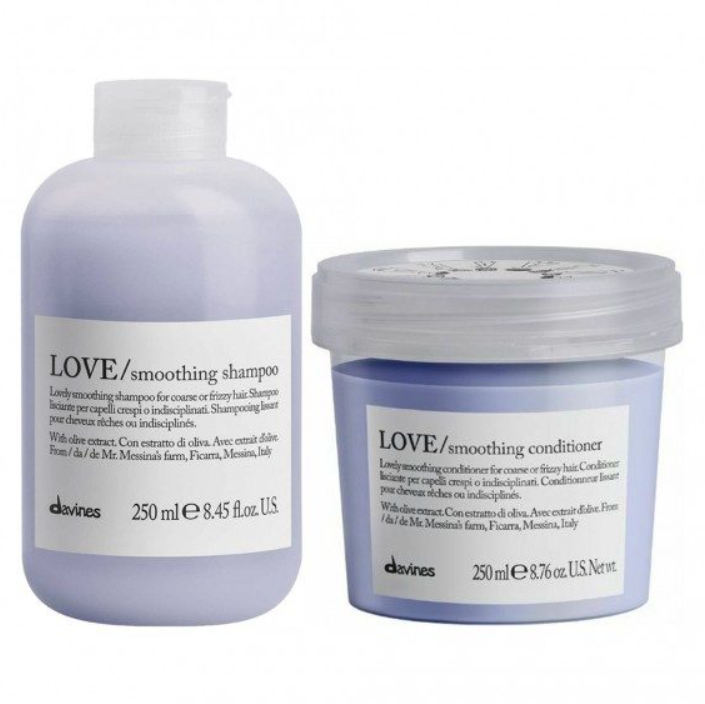 DAVINES LOVE SMOOTHING – DÚO SHAMPOO 250 ML + CONDITIONER 250 ML - 1