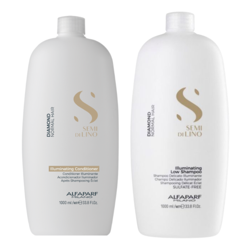 ALFAPARF SEMI DI LINO DIAMOND DÚO SHAMPOO 1L + CONDITIONER 1L - 1