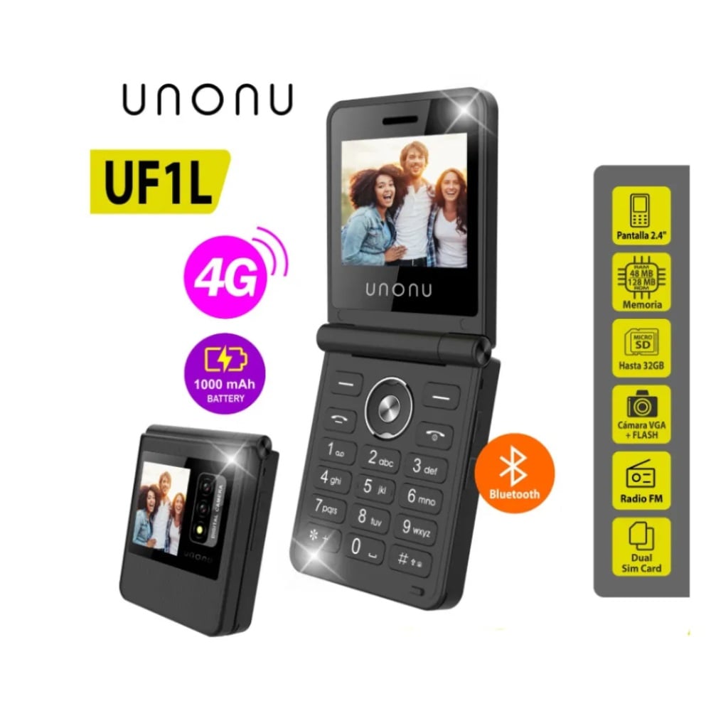 UNONU UF1L FLIP PHONE 128MB 32MB NEGRO - 3
