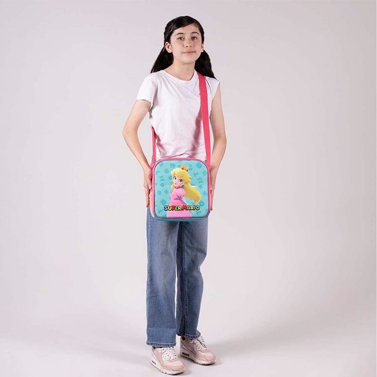 LONCHERA NINTENDO ESCOLAR PEACH ROSA - 4