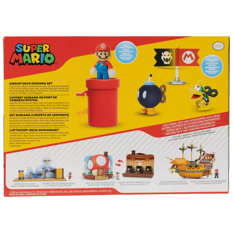 SUPER MARIO FIGURAS DE ACCIÓN DE 2.5' BOWSER'S AIRSHIP DECK DIORAMA PLAYSET - 3