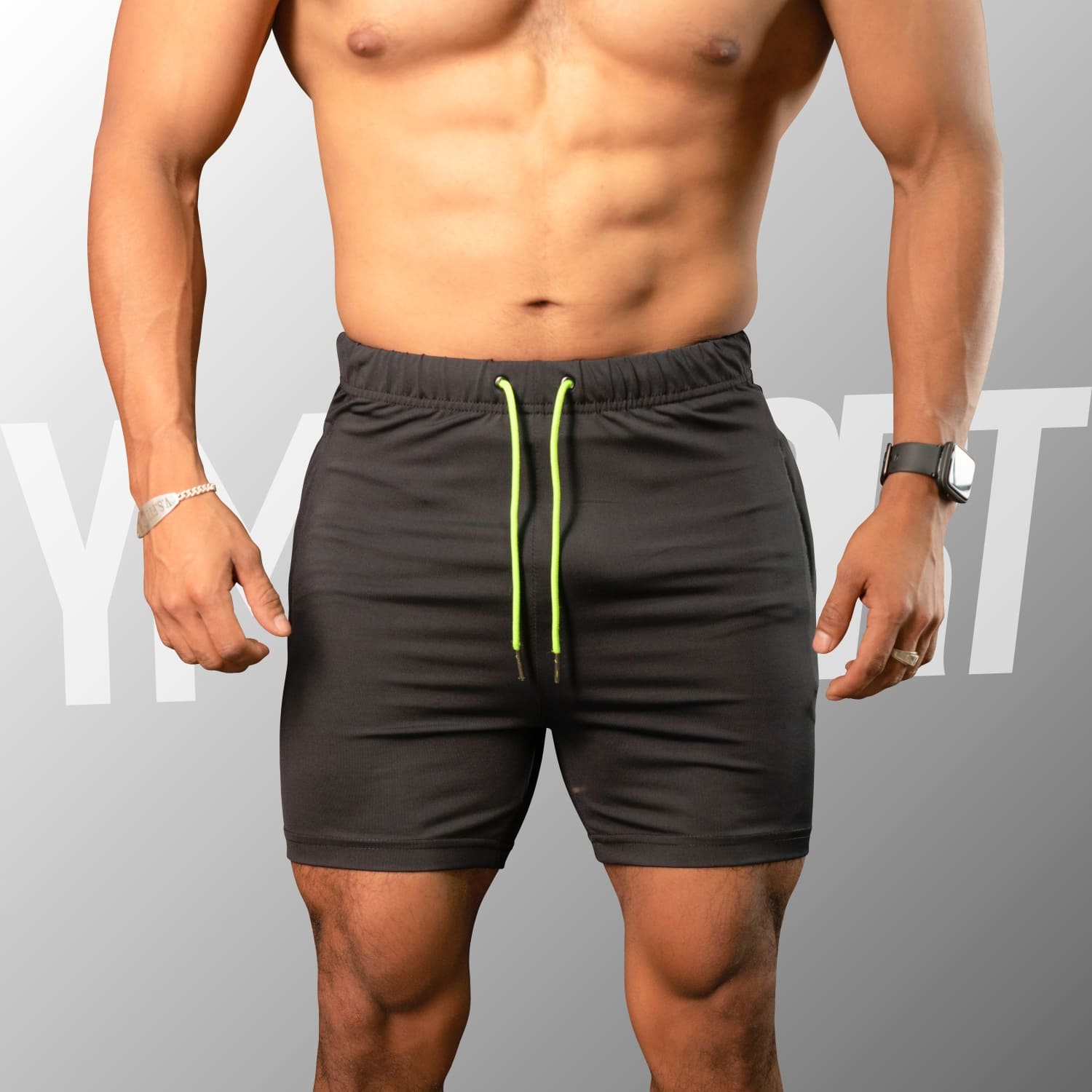 SHORT ENTRENAMIENTO HOMBRE YML SPORT 69062 NEGRO GYM FITNESS - 2