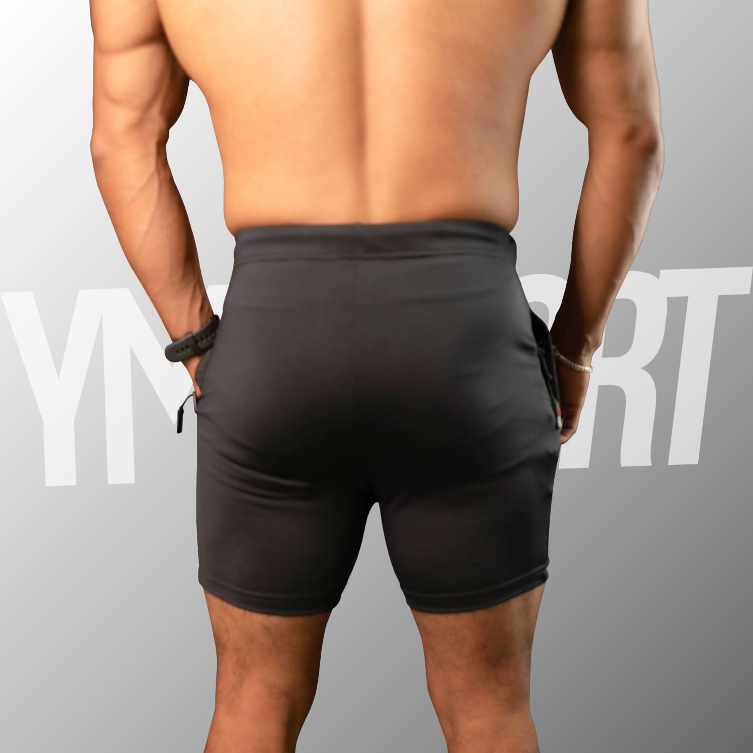 SHORT ENTRENAMIENTO HOMBRE YML SPORT 69062 NEGRO GYM FITNESS - 4