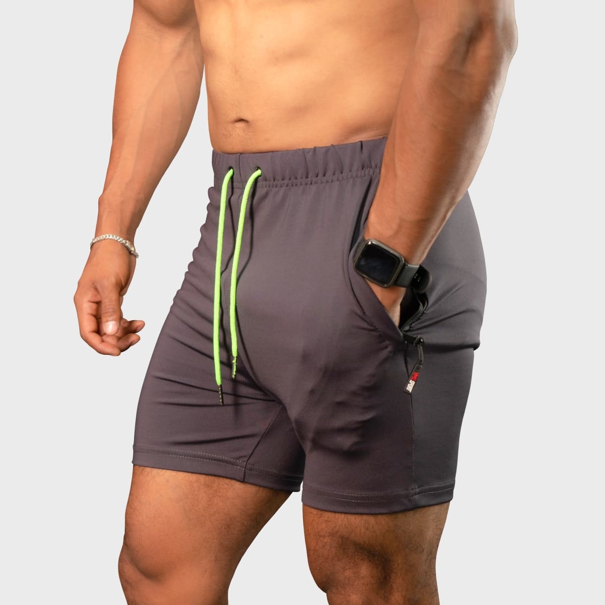 SHORT ENTRENAMIENTO HOMBRE YML SPORT 69062 PLOMO GYM FITNESS - 1