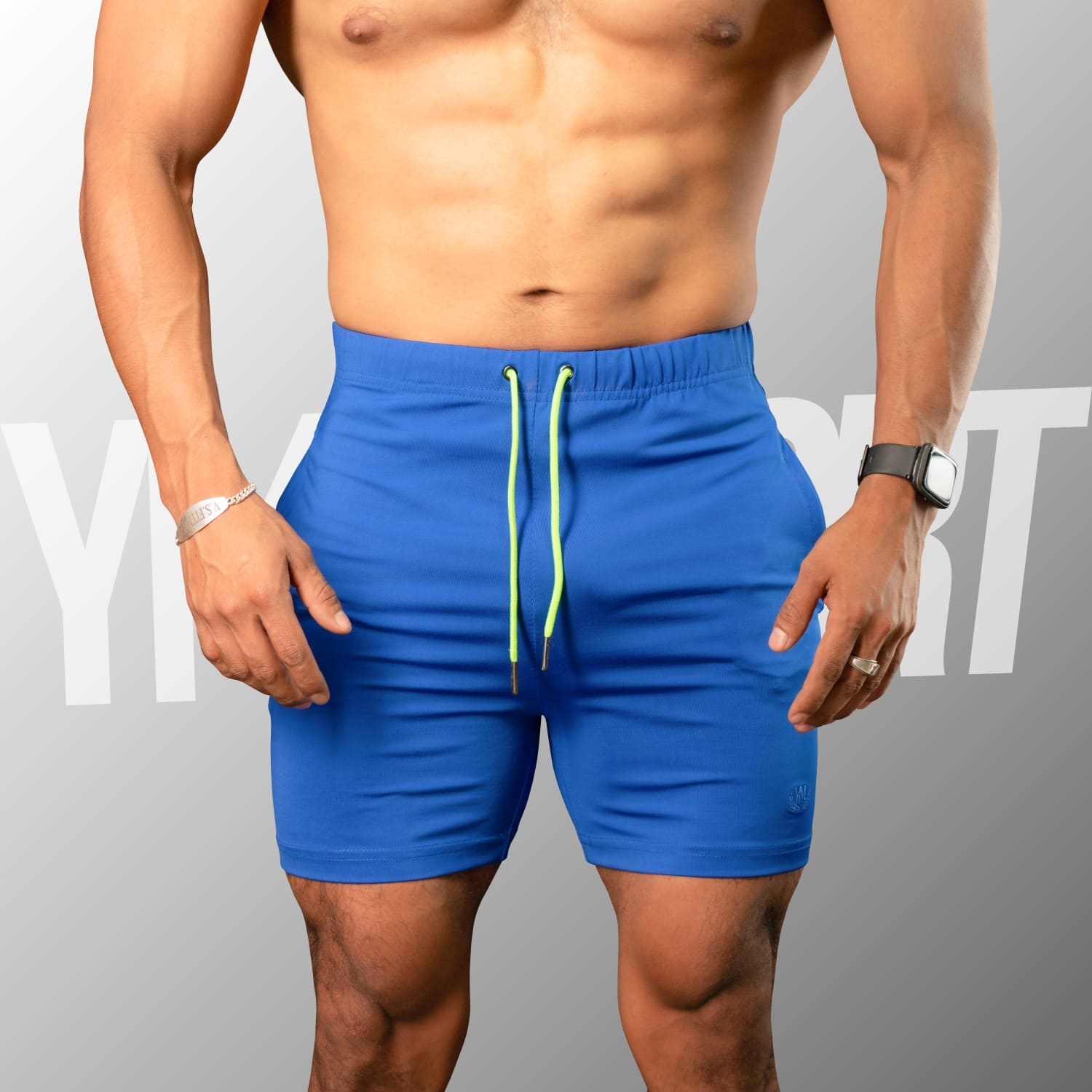 SHORT ENTRENAMIENTO HOMBRE YML SPORT 69062 AZULINO GYM FITNESS - 2