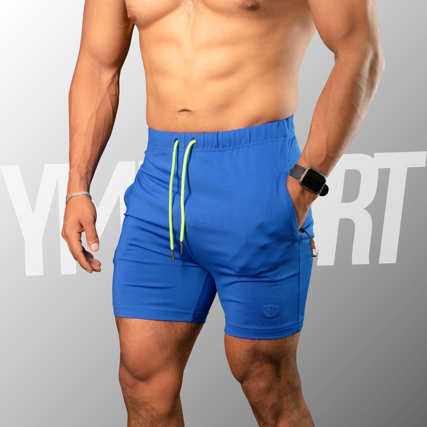 SHORT ENTRENAMIENTO HOMBRE YML SPORT 69062 AZULINO GYM FITNESS - 3