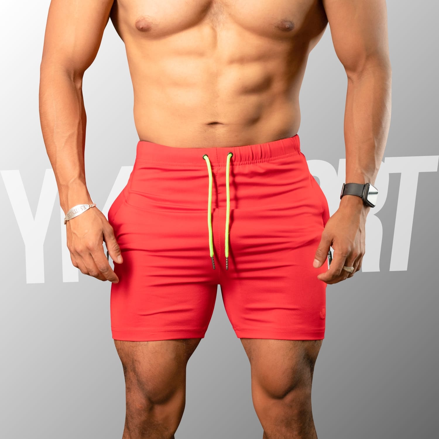 SHORT ENTRENAMIENTO HOMBRE YML SPORT 69062 ROJO GYM FITNESS - 2