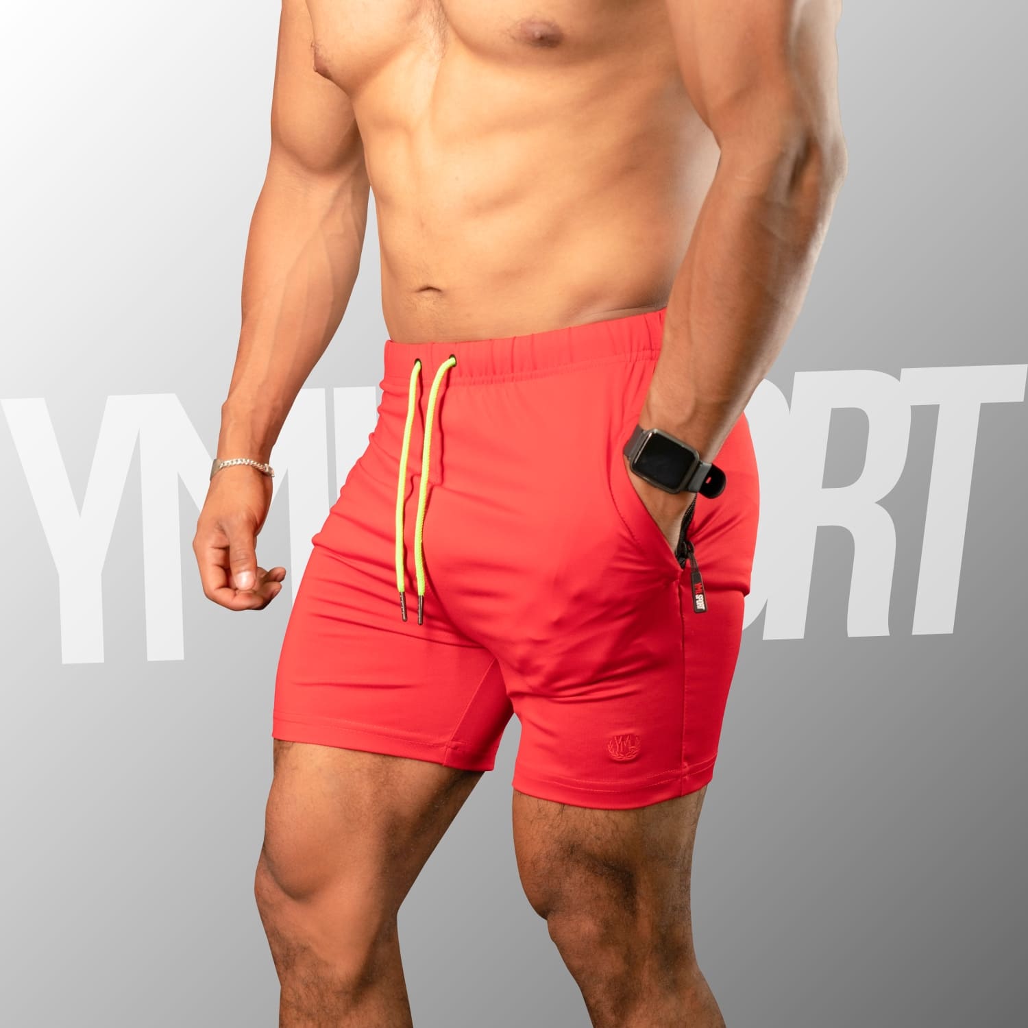 SHORT ENTRENAMIENTO HOMBRE YML SPORT 69062 ROJO GYM FITNESS - 3