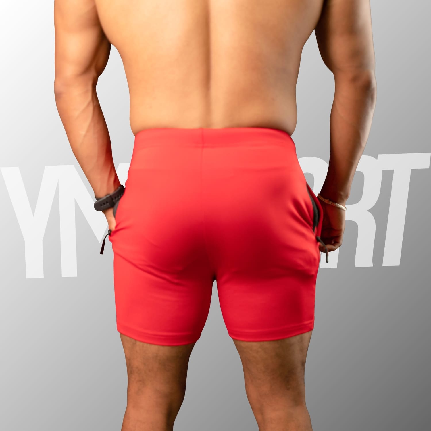 SHORT ENTRENAMIENTO HOMBRE YML SPORT 69062 ROJO GYM FITNESS - 4