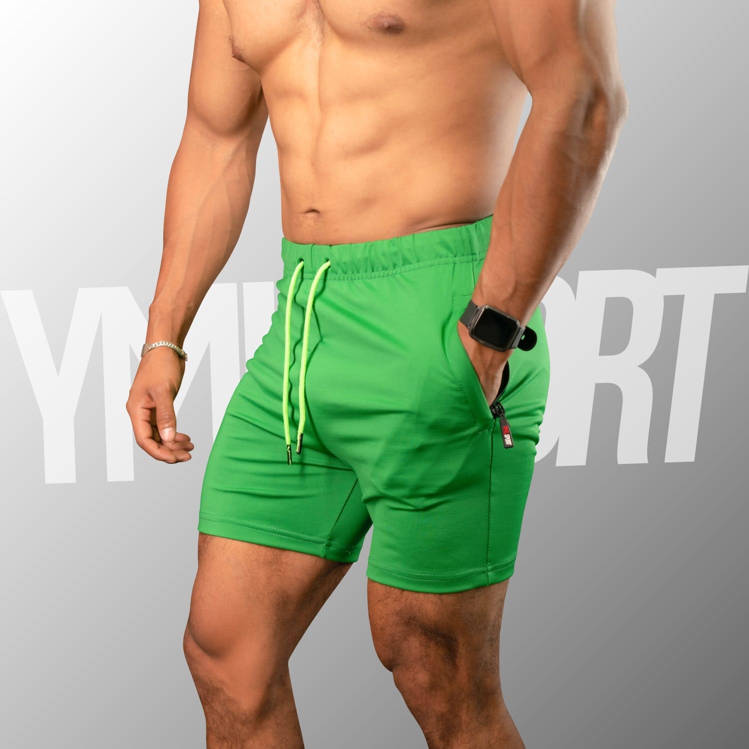 SHORT ENTRENAMIENTO HOMBRE YML SPORT 69062 NEGRO GYM FITNESS - 3