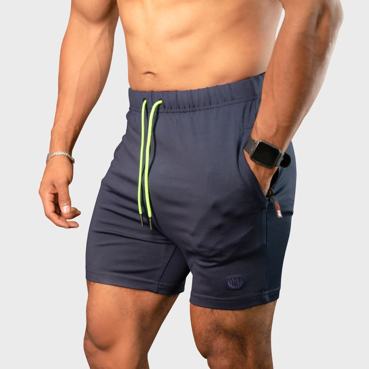 SHORT ENTRENAMIENTO HOMBRE YML SPORT 69062 AZUL MARINO GYM FITNESS - 1