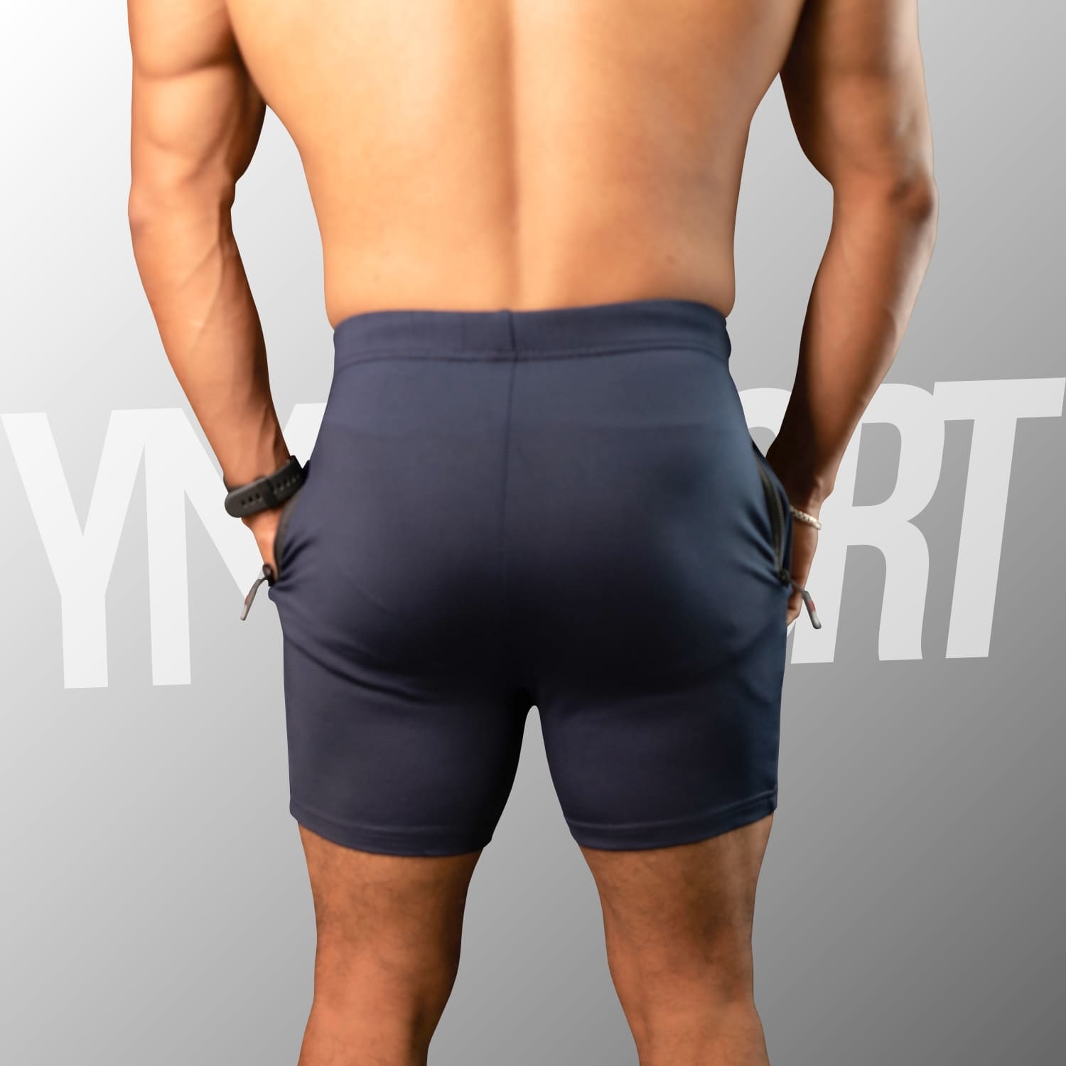 SHORT ENTRENAMIENTO HOMBRE YML SPORT 69062 AZUL MARINO GYM FITNESS - 4