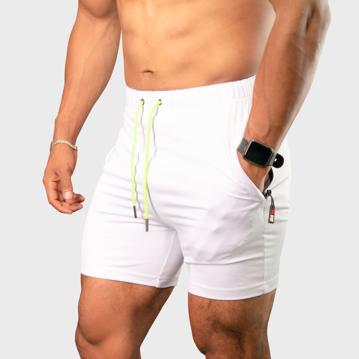 SHORT ENTRENAMIENTO HOMBRE YML SPORT 69062 BLANCO GYM FITNESS - 1